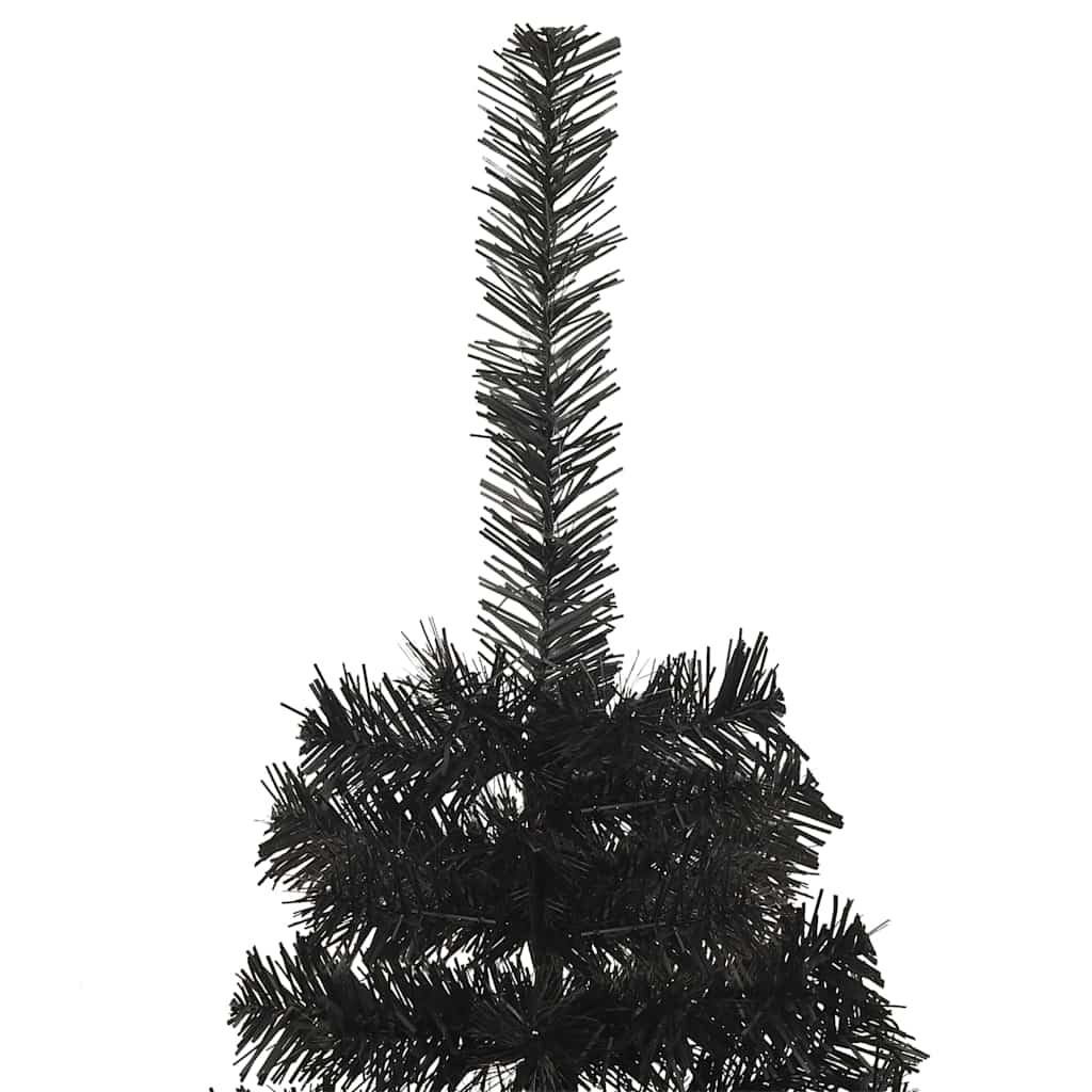 Christmas Tree with LED Light Black 180 cm PVC and Steel