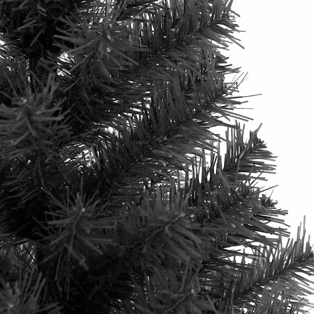 Christmas Tree with LED Light Black 180 cm PVC and Steel