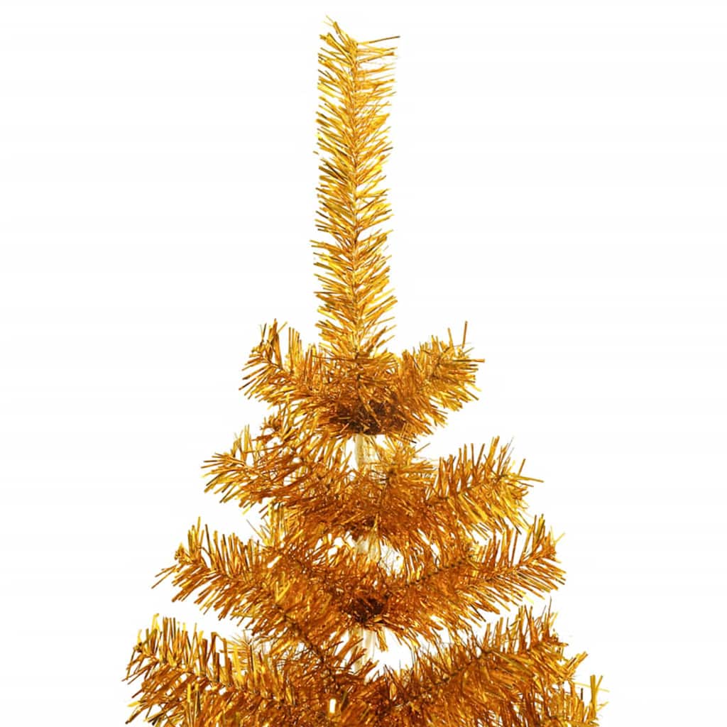 Christmas Tree with LED Light Gold 180 cm PET and Steel