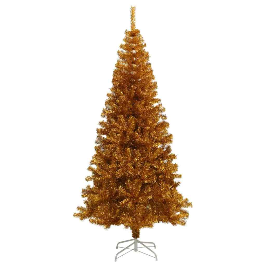 Christmas Tree with LED Light Gold 180 cm PET and Steel