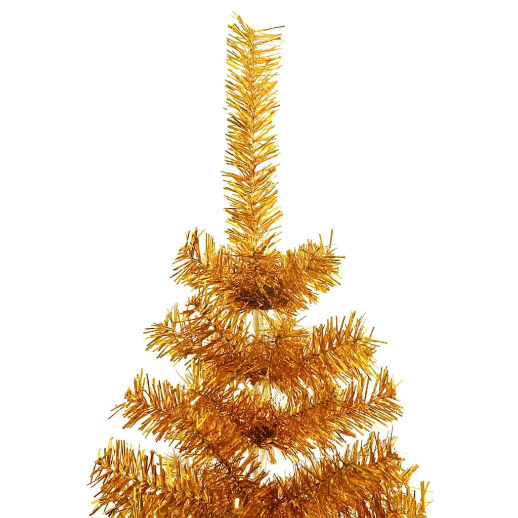 Christmas Tree with LED Light Gold 180 cm PET and Steel