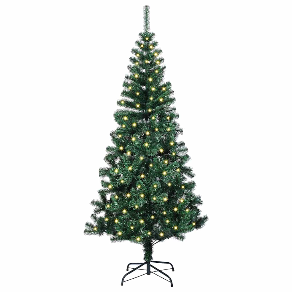 Artificial Pre-lit Christmas Tree Green 120 cm PVC and Metal
