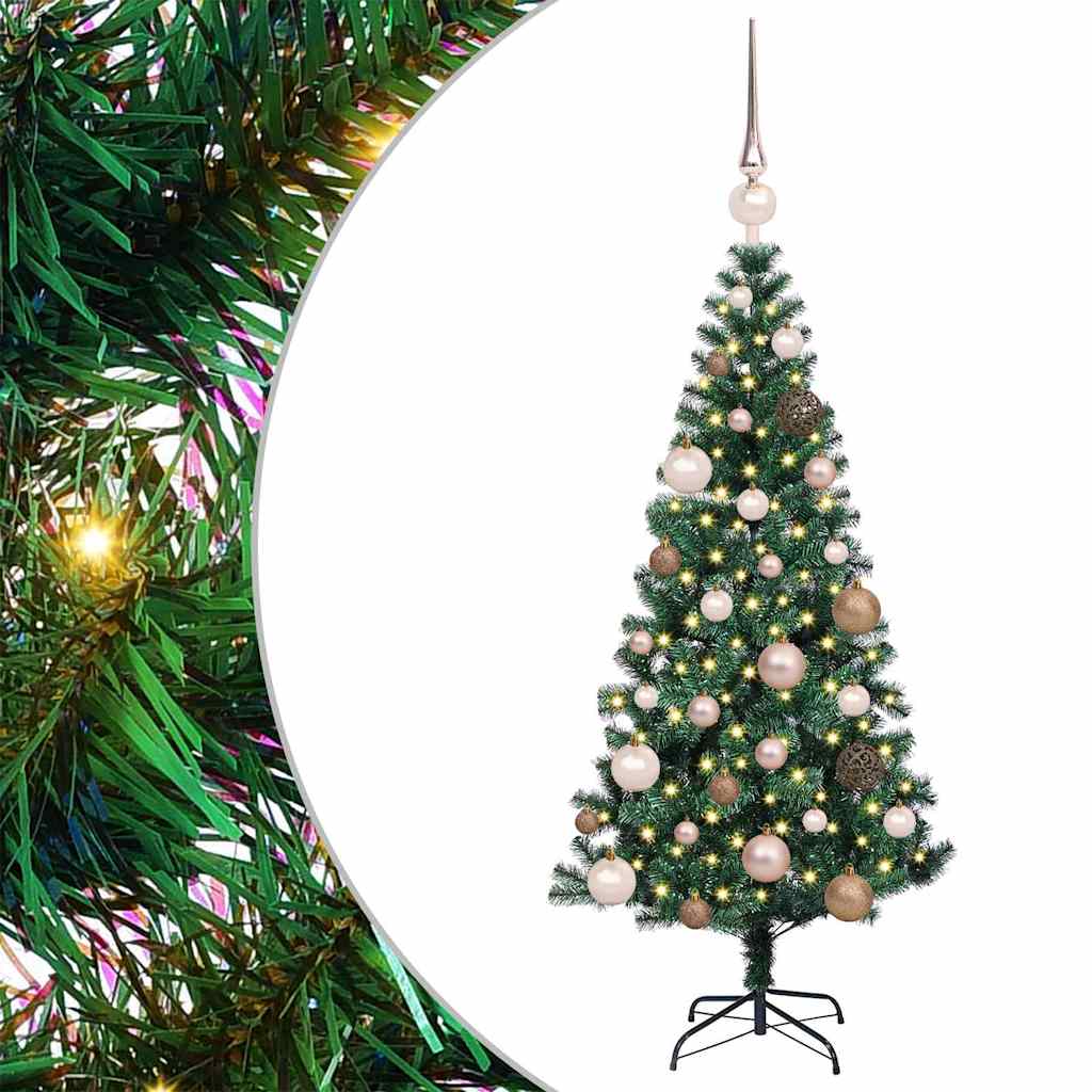 Artificial Pre-lit Christmas Tree Green 120 cm PVC and Metal