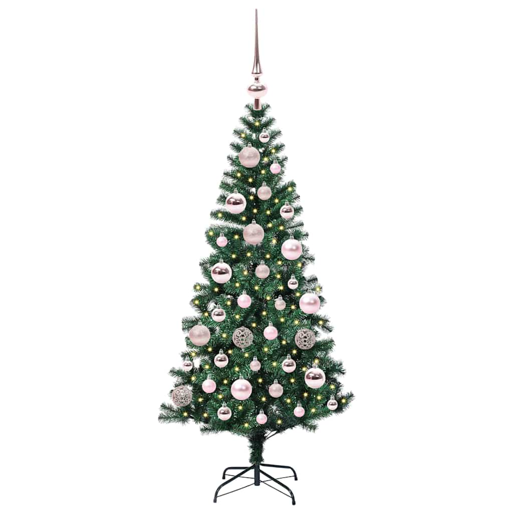 Artificial Pre-lit Christmas Tree Green 120 cm PVC and Metal