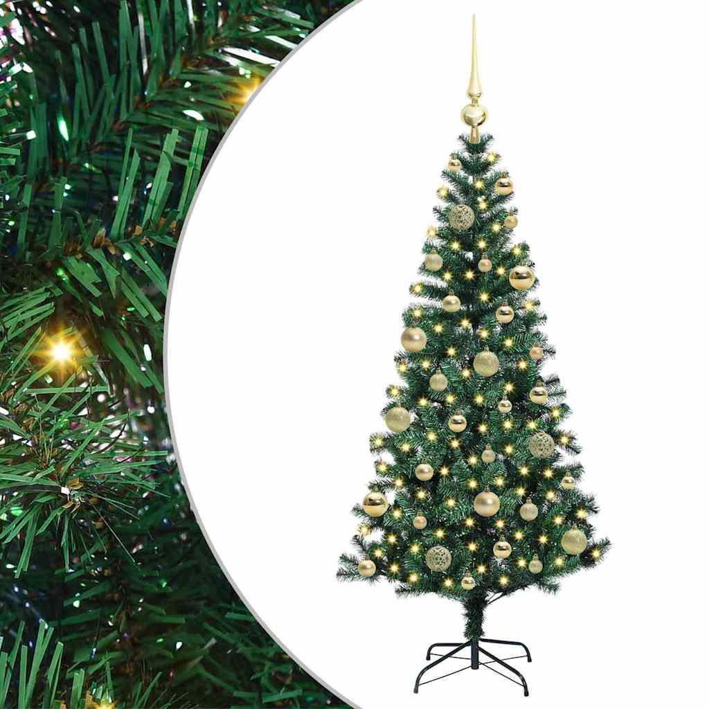 Artificial Pre-lit Christmas Tree Green 120 cm PVC and Metal
