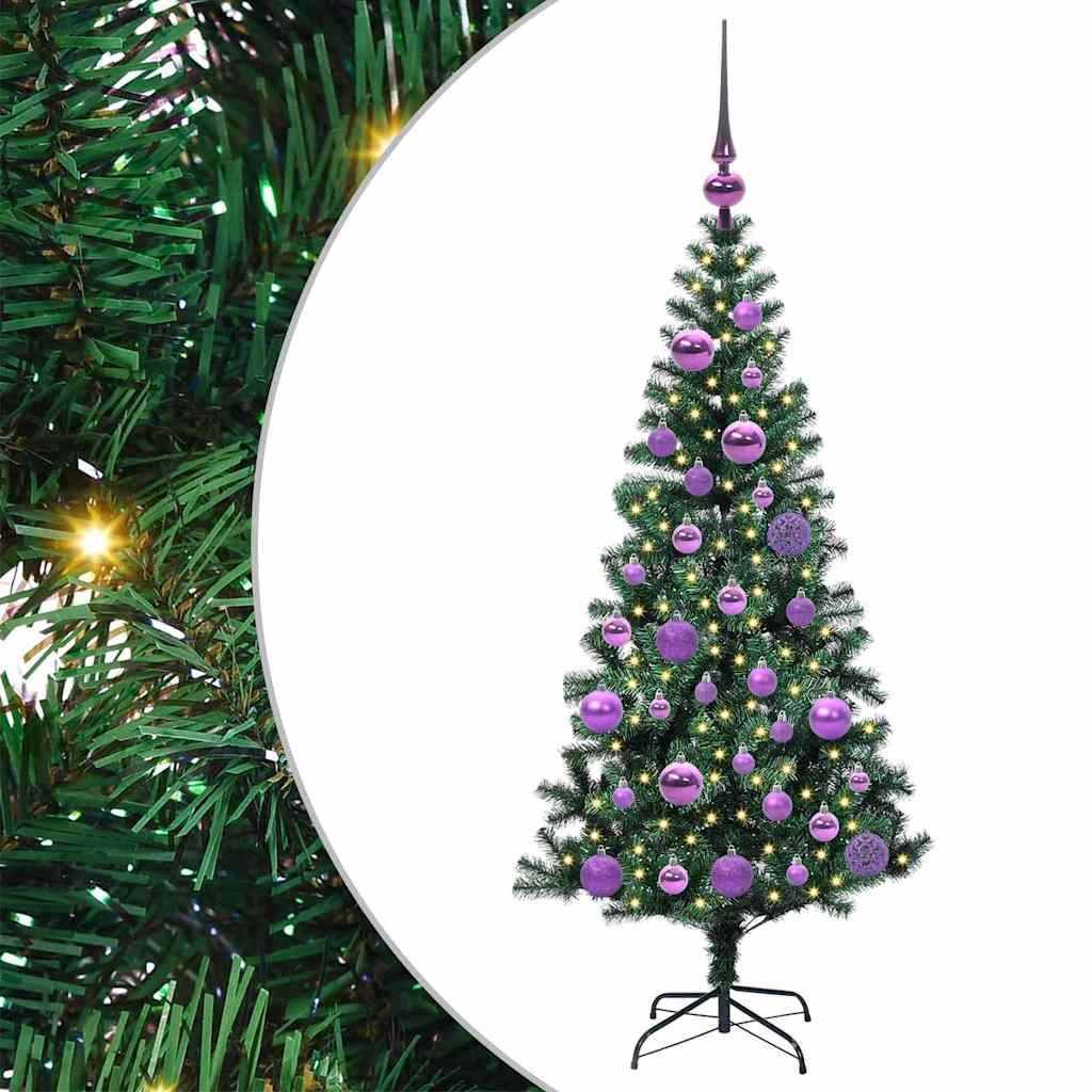 Artificial Pre-lit Christmas Tree Green 120 cm PVC and Metal