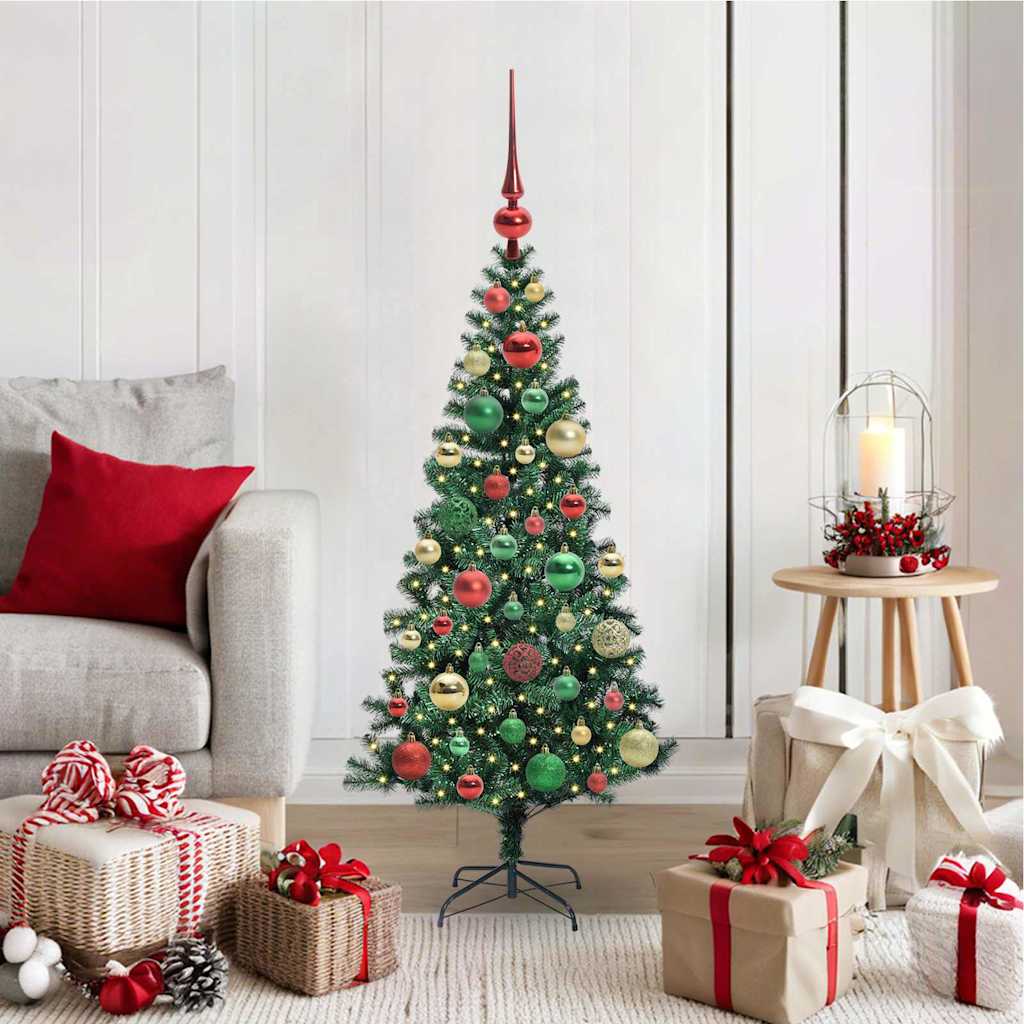 Artificial Pre-lit Christmas Tree Green 120 cm PVC and Metal