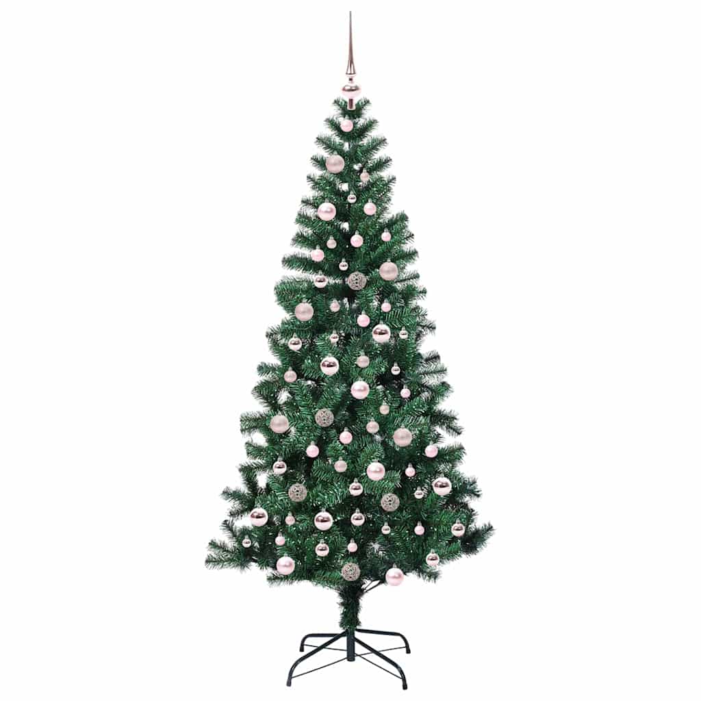 Artificial Pre-lit Christmas Tree Green 210 cm PVC and Metal