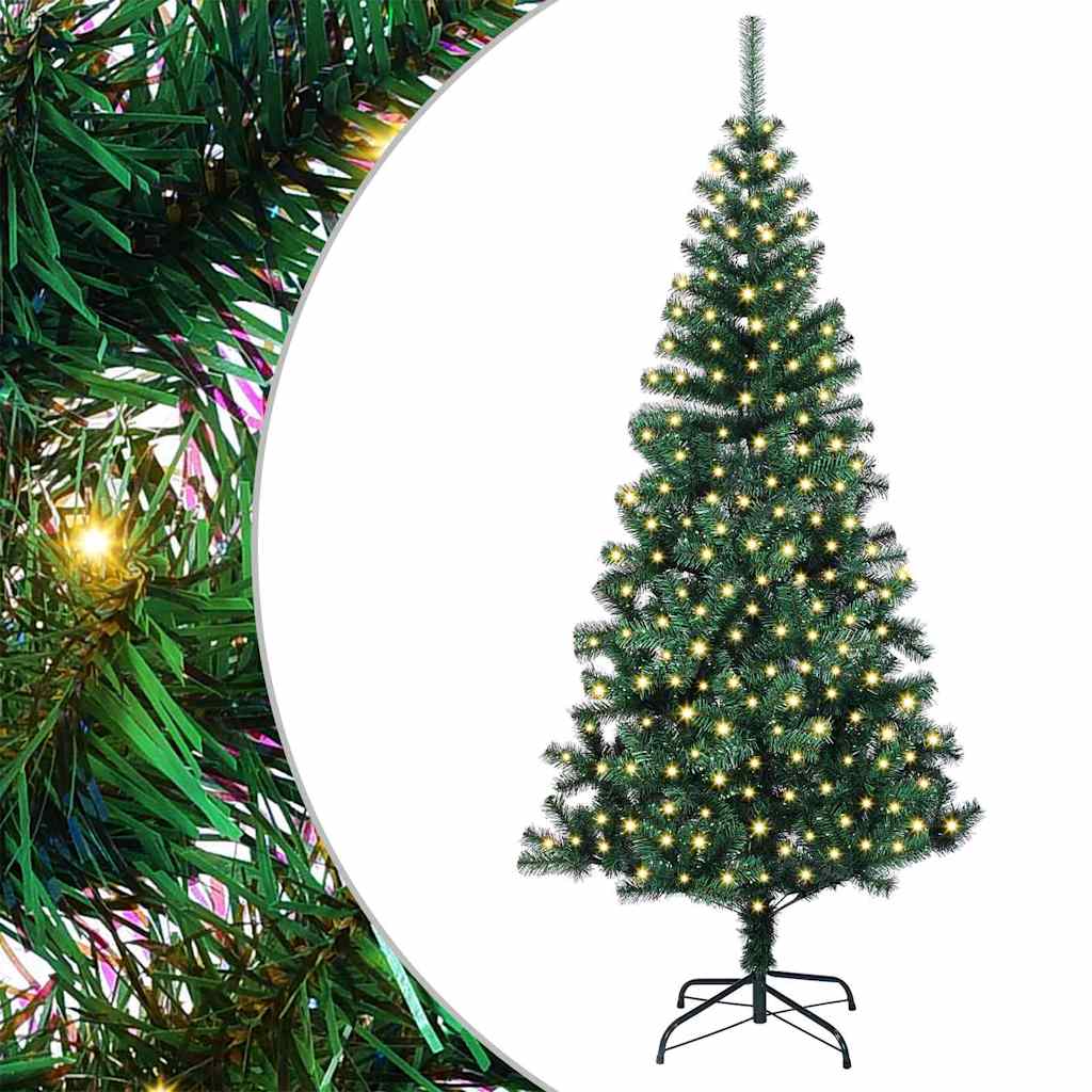 Artificial Pre-lit Christmas Tree Green 240 cm PVC and Metal