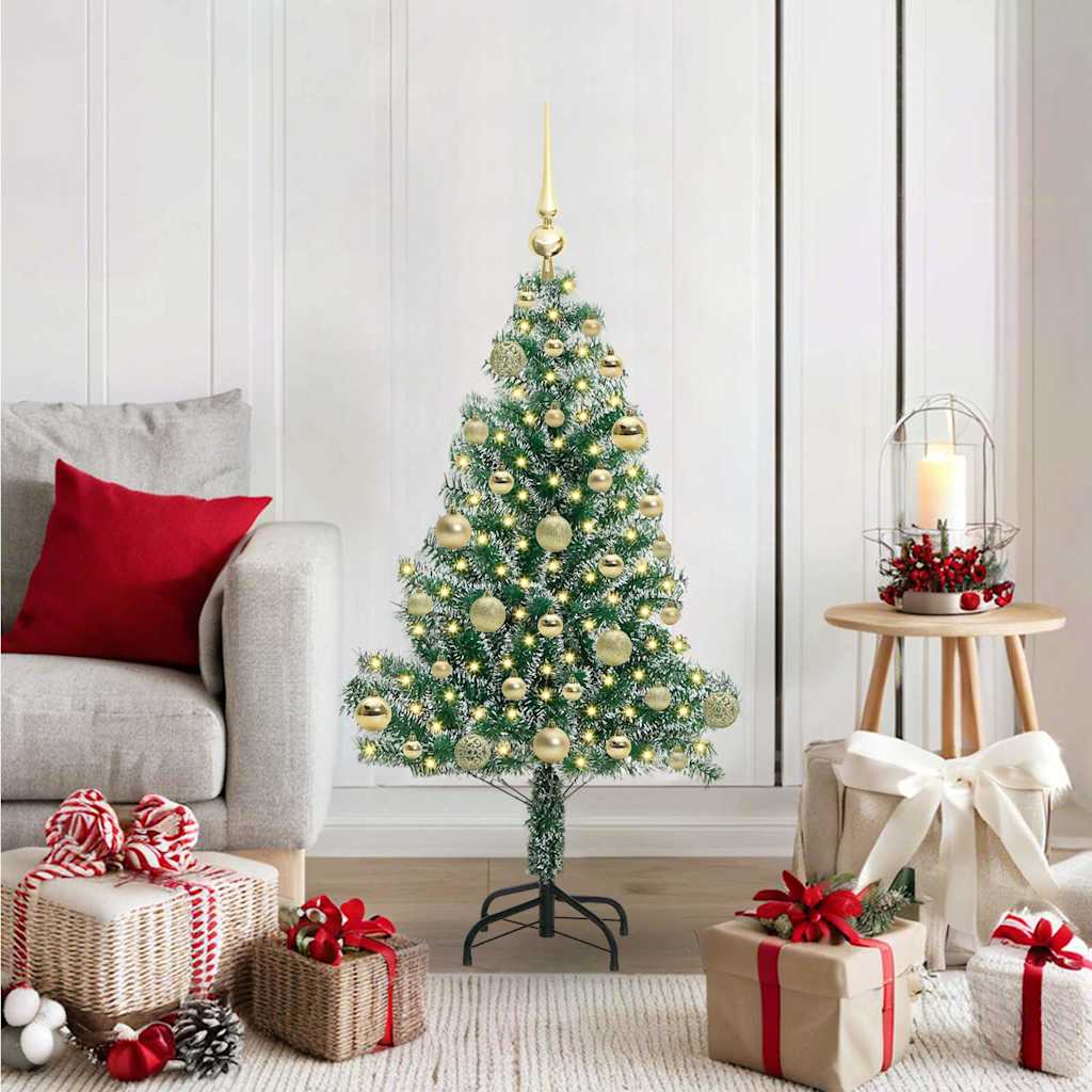Artificial Christmas Tree Snow Flocked with LED Light 120 cm