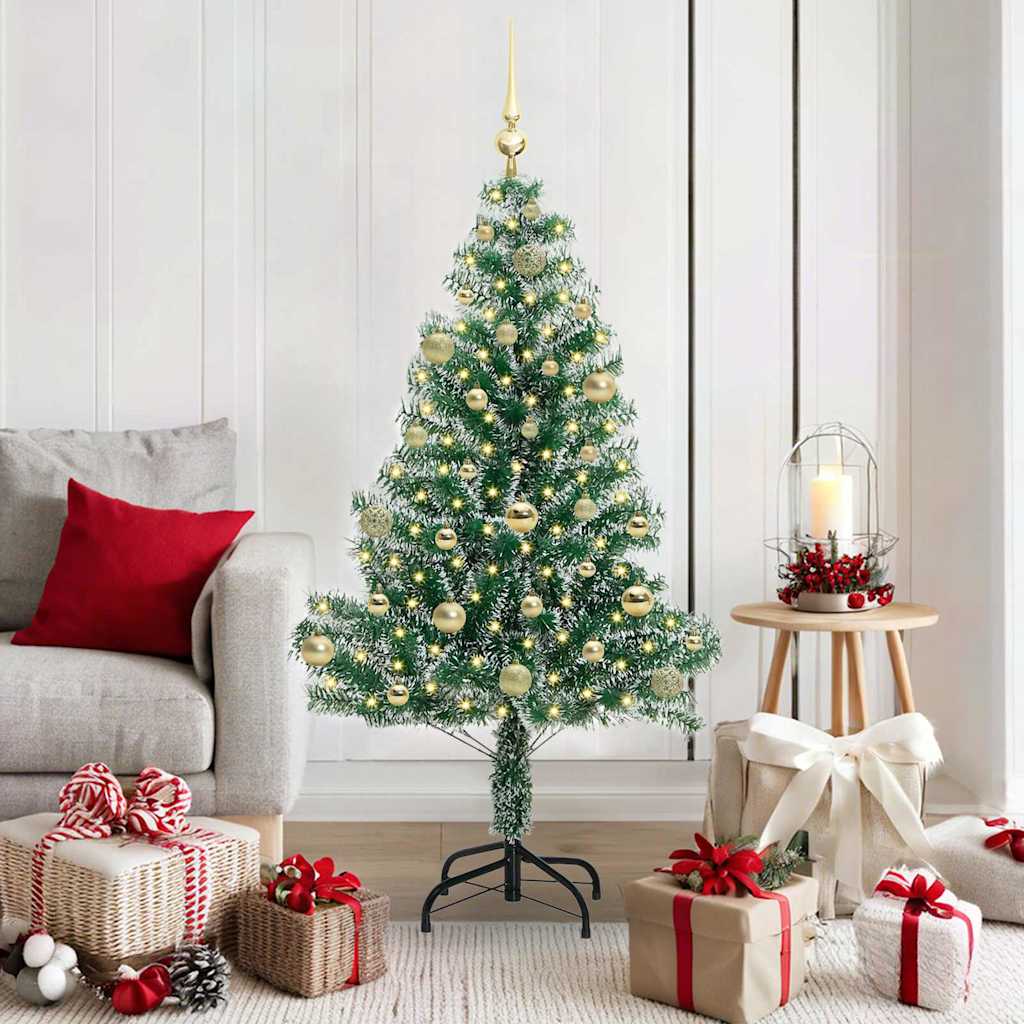 Artificial Christmas Tree Snow Flocked with LED Light 150 cm