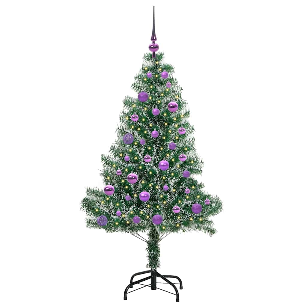 Artificial Christmas Tree Snow Flocked with LED Light 150 cm