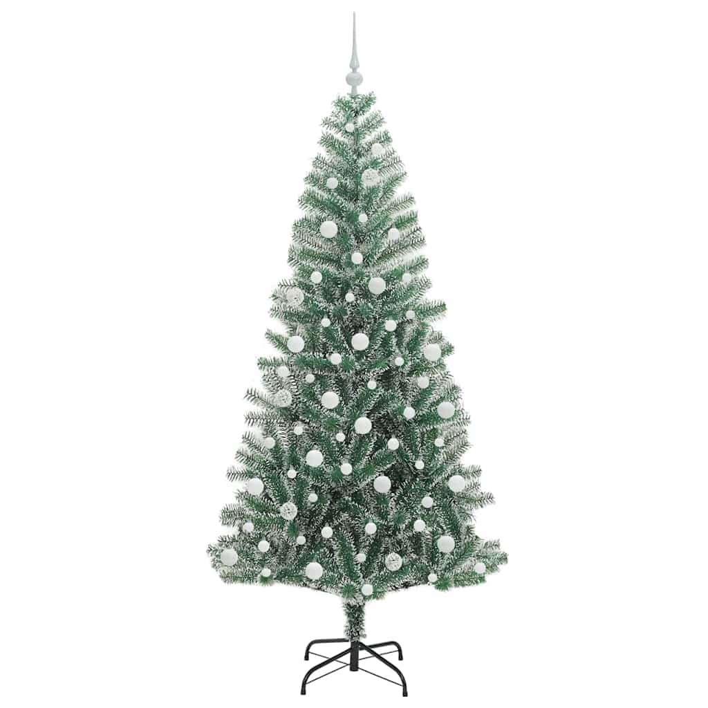 Artificial Christmas Tree Snow Flocked with LED Light 210 cm