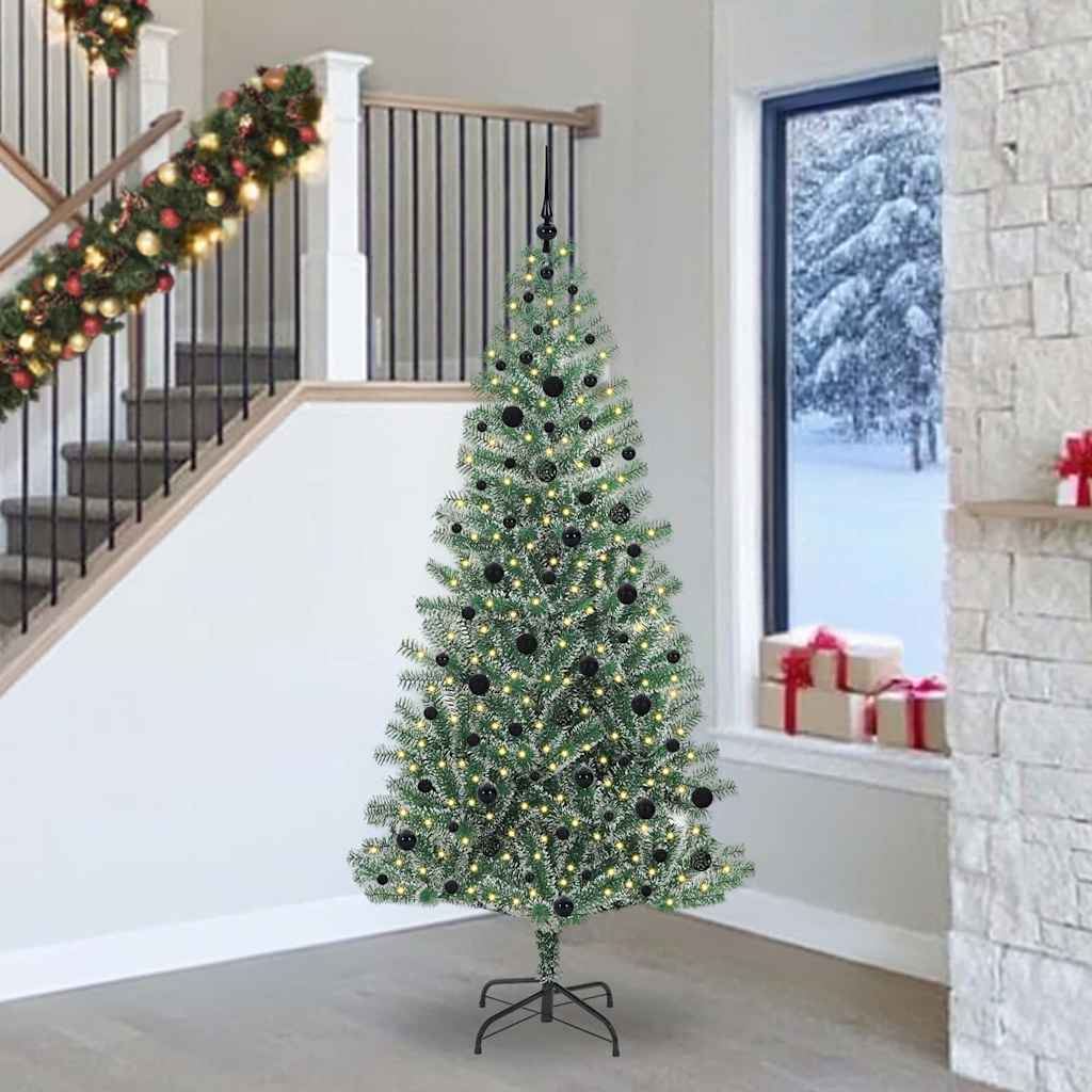 Artificial Christmas Tree Snow Flocked with LED Light 240 cm