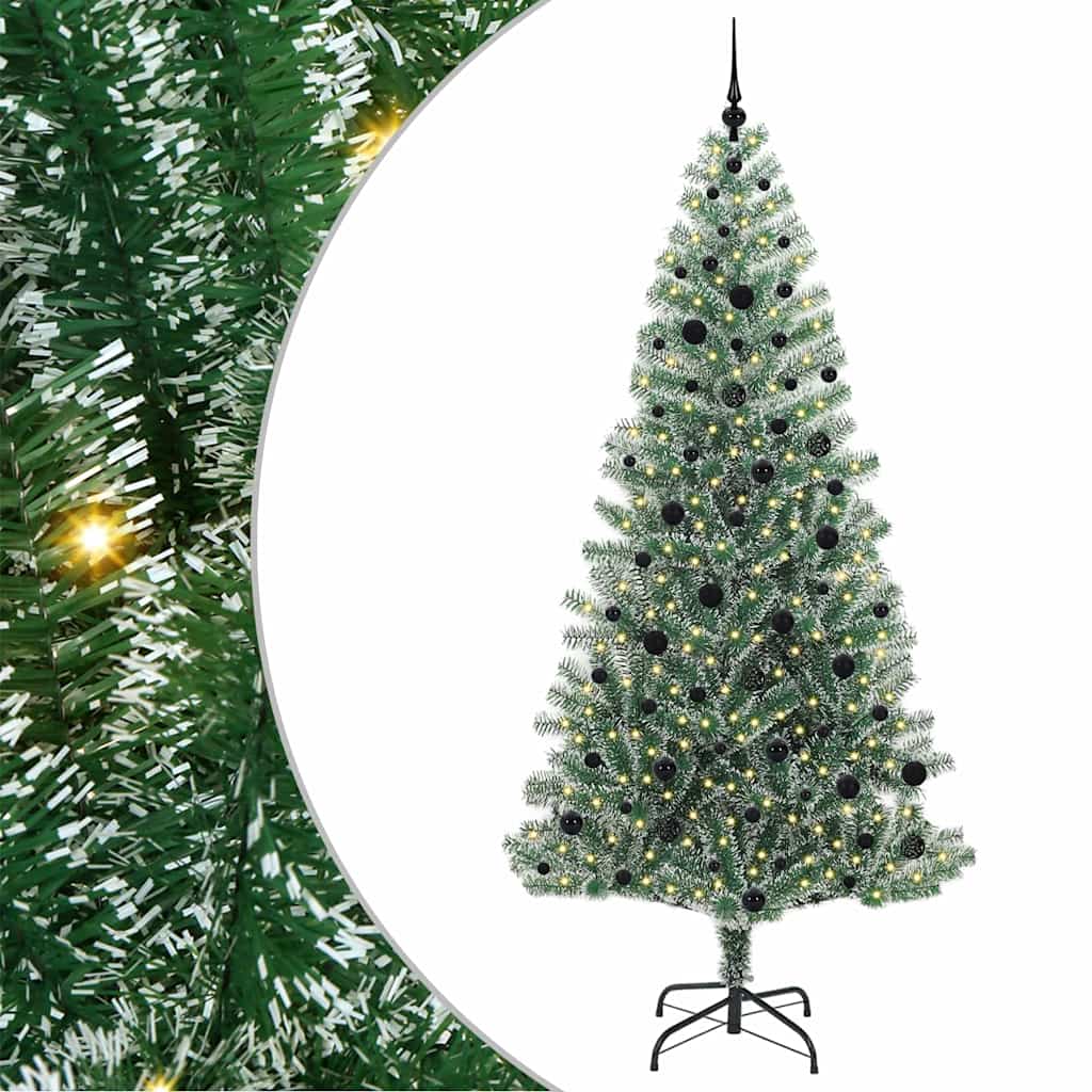 Artificial Christmas Tree Snow Flocked with LED Light 240 cm