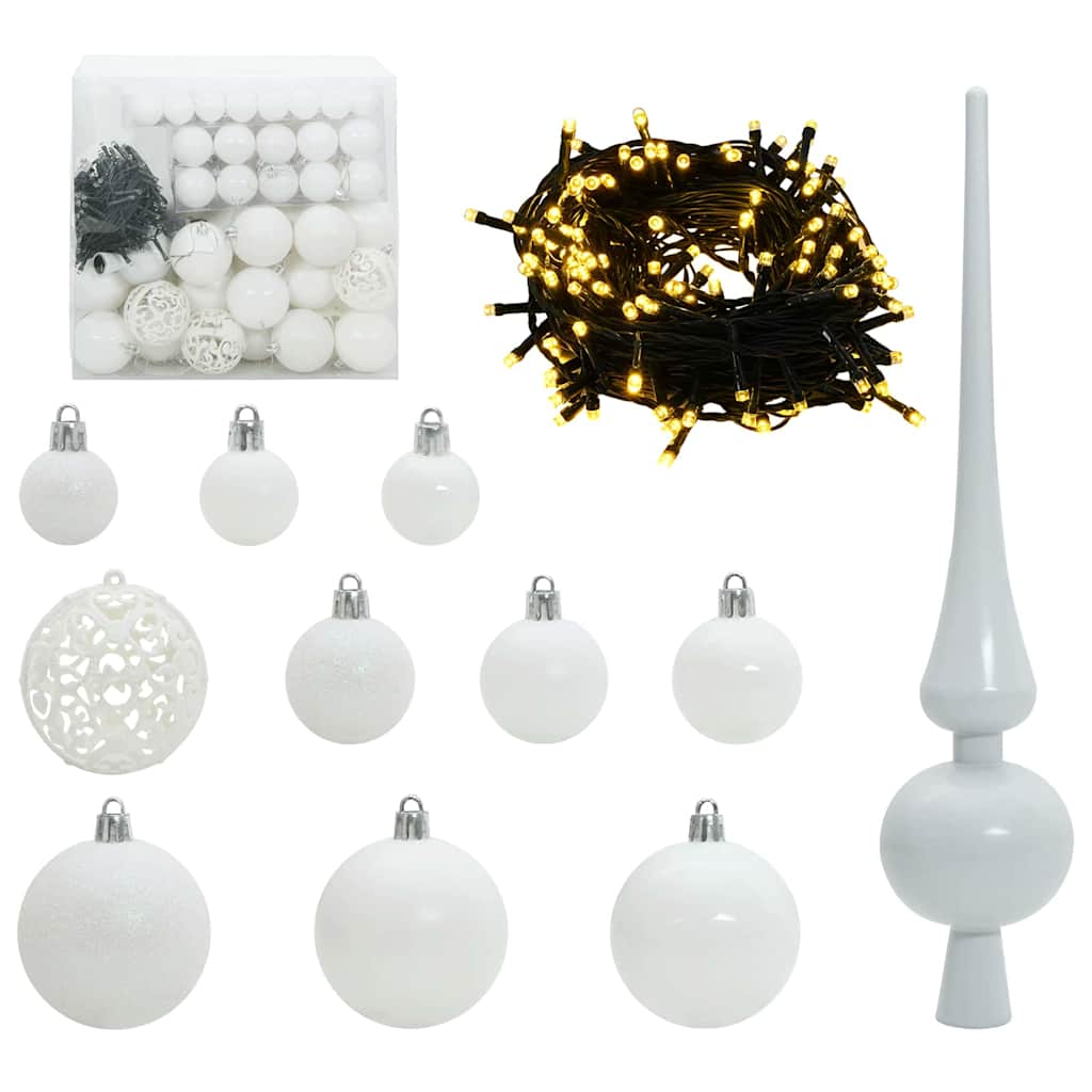 Artificial Christmas Tree Snow Flocked with LED Light 240 cm