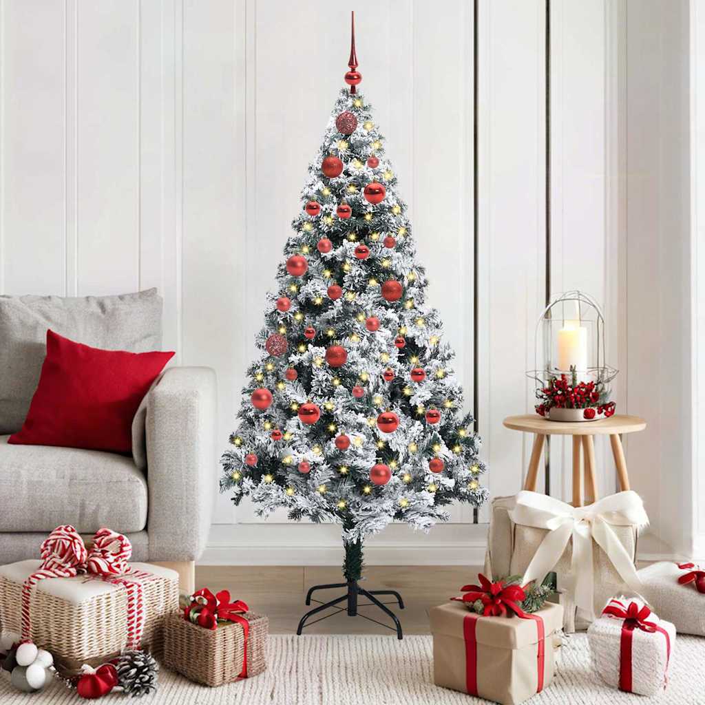 Artificial Christmas Tree with 150 LEDs with Stand White 150 cm