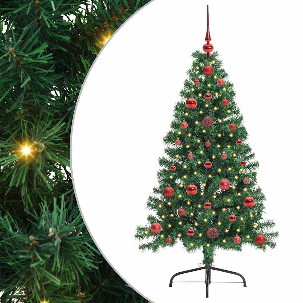 Artificial Pre-lit Christmas Tree Green 120 cm PVC