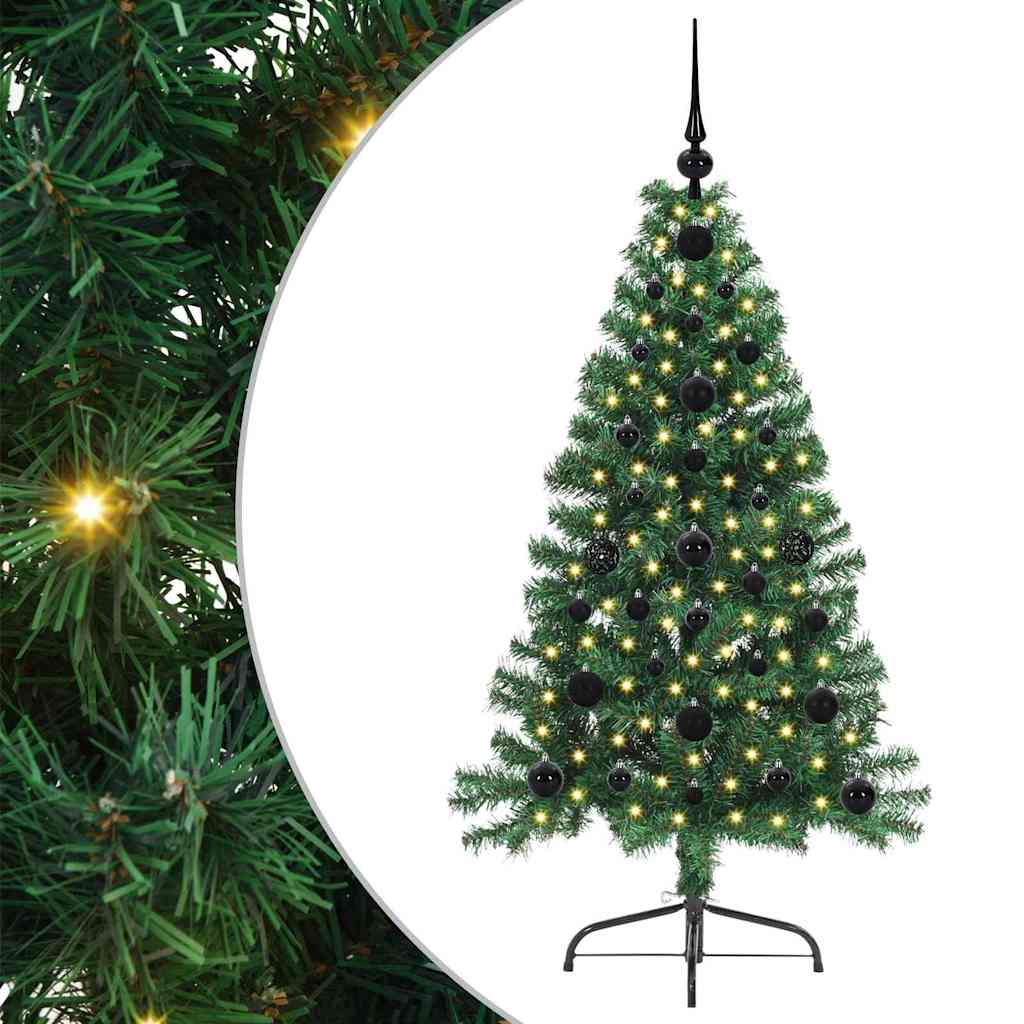 Artificial Pre-lit Christmas Tree Green 120 cm PVC