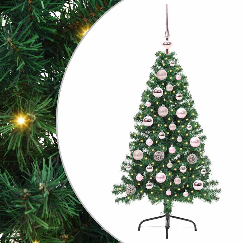 Artificial Pre-lit Christmas Tree Green 120 cm PVC