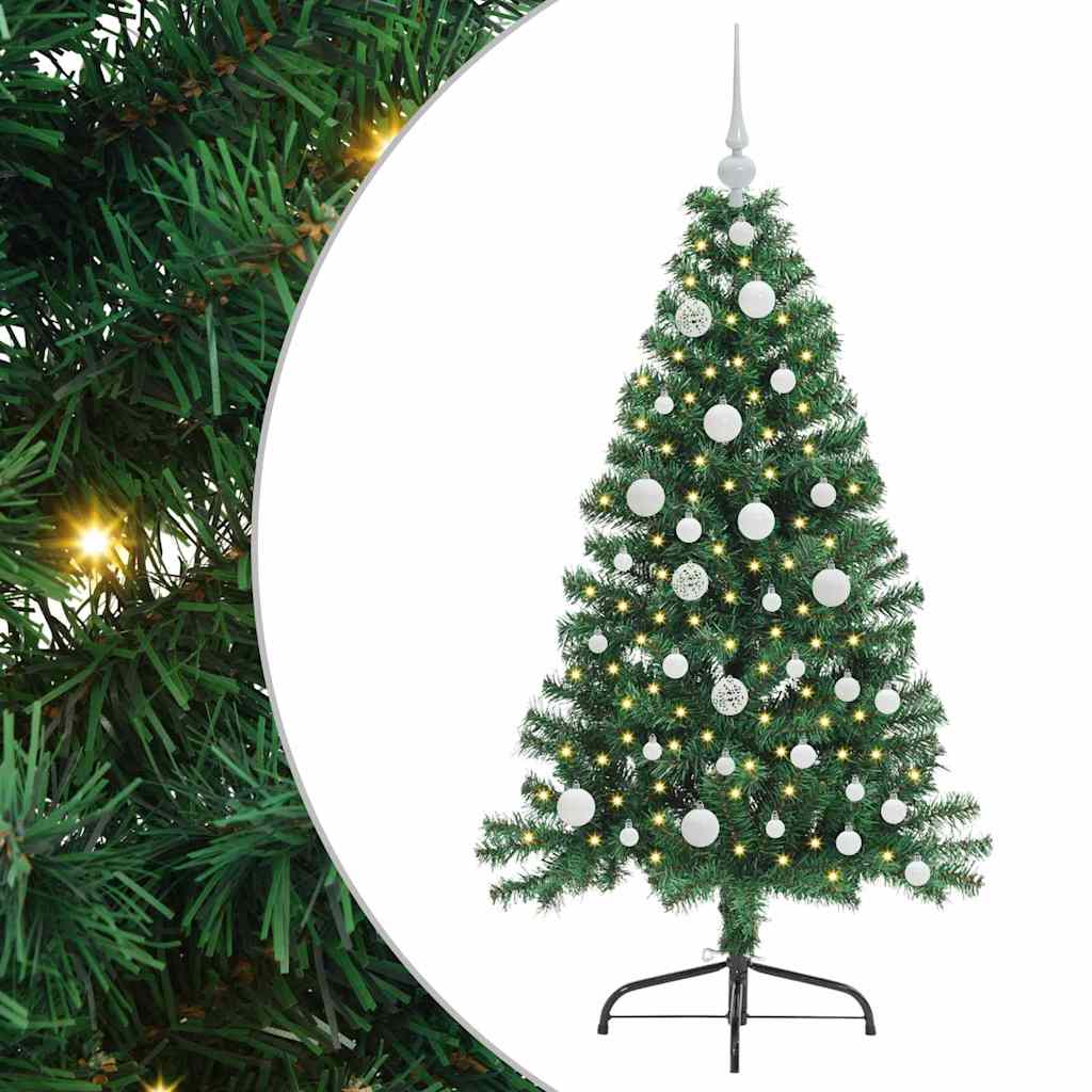 Artificial Pre-lit Christmas Tree Green 120 cm PVC