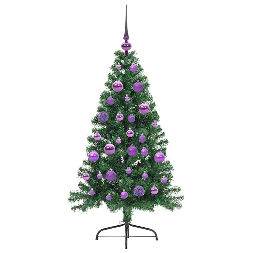 Artificial Pre-lit Christmas Tree Green 120 cm PVC