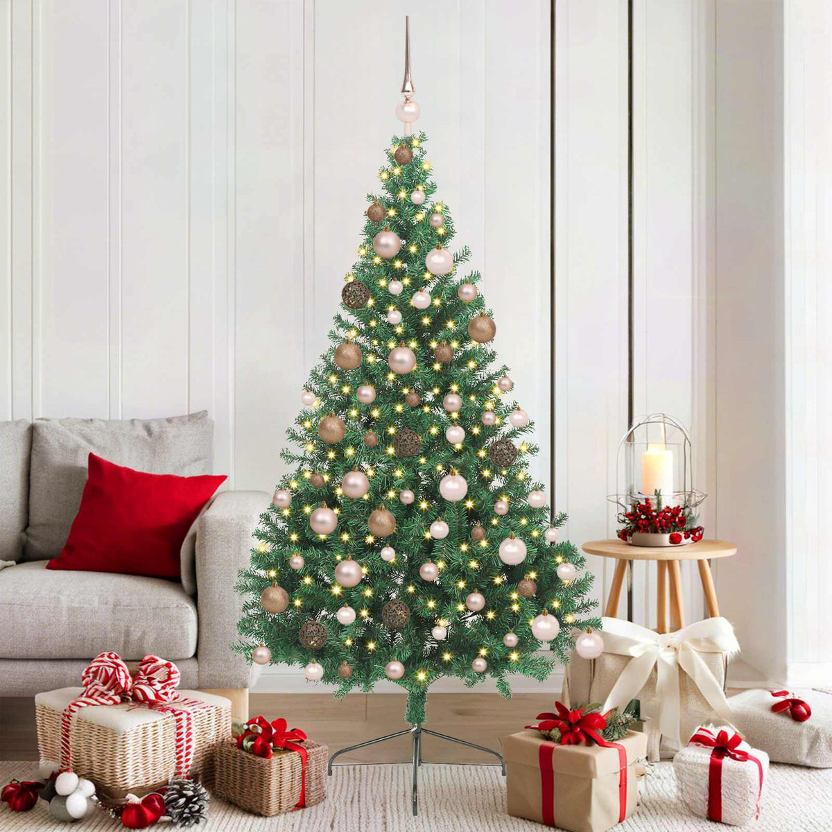 Artificial Pre-lit Christmas Tree Green 180 cm PVC