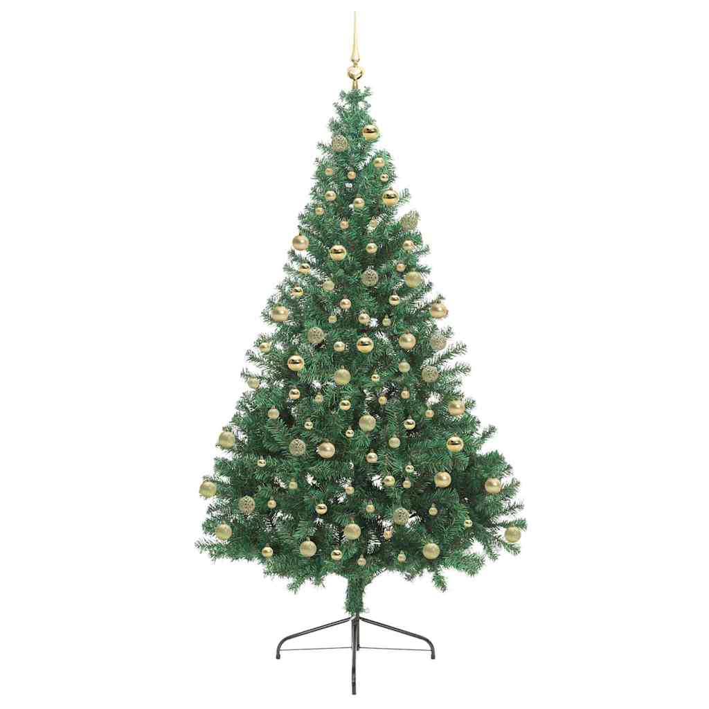 Artificial Pre-lit Christmas Tree Green 180 cm PVC