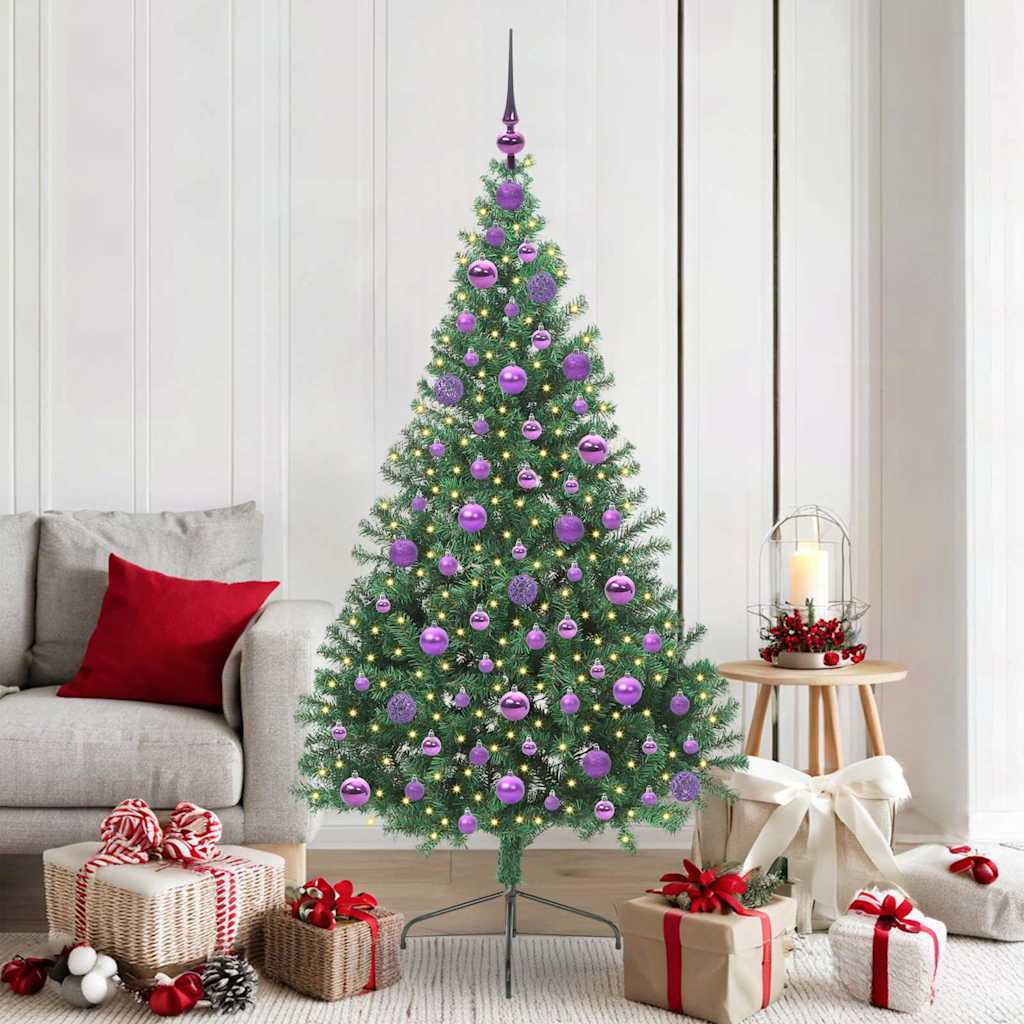 Artificial Pre-lit Christmas Tree Green 180 cm PVC