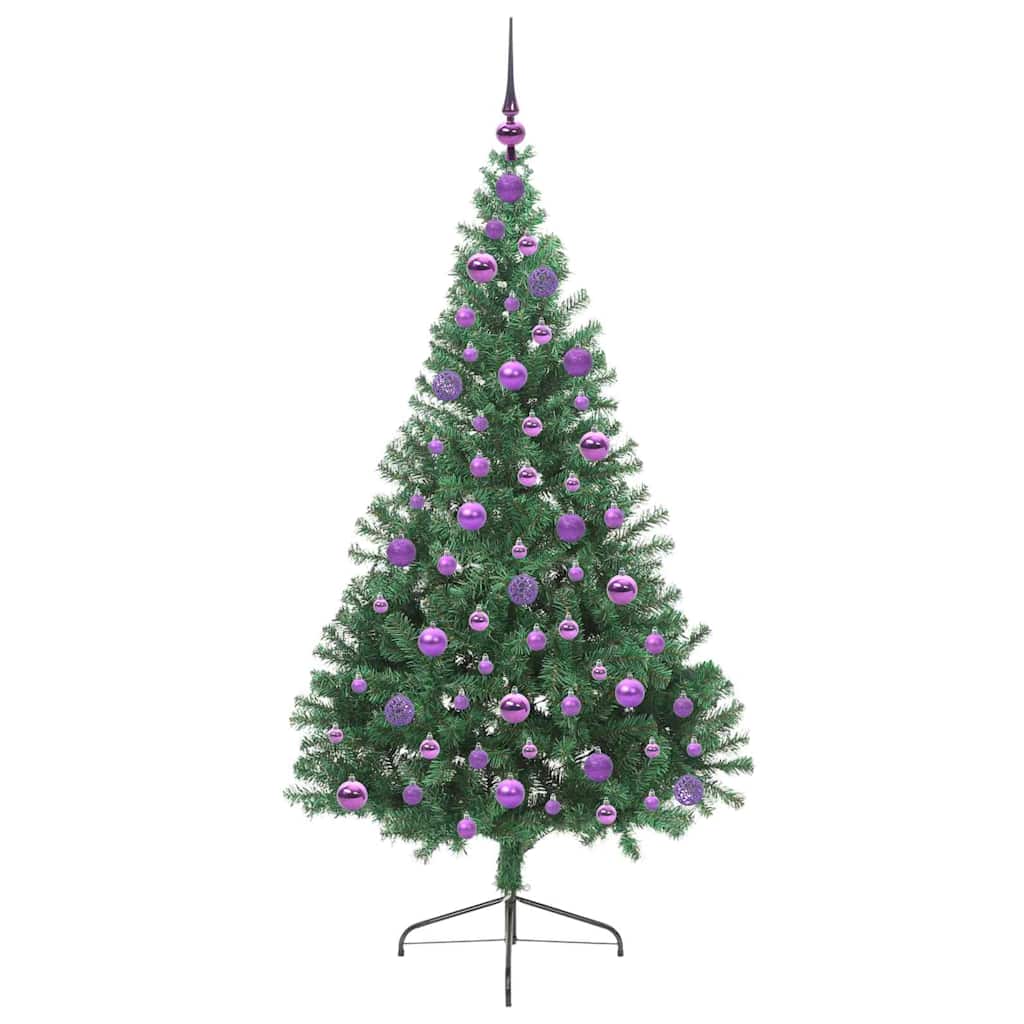 Artificial Pre-lit Christmas Tree Green 180 cm PVC