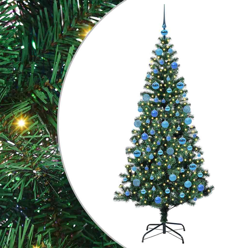 Artificial Pre-lit Christmas Tree Green 180 cm PVC