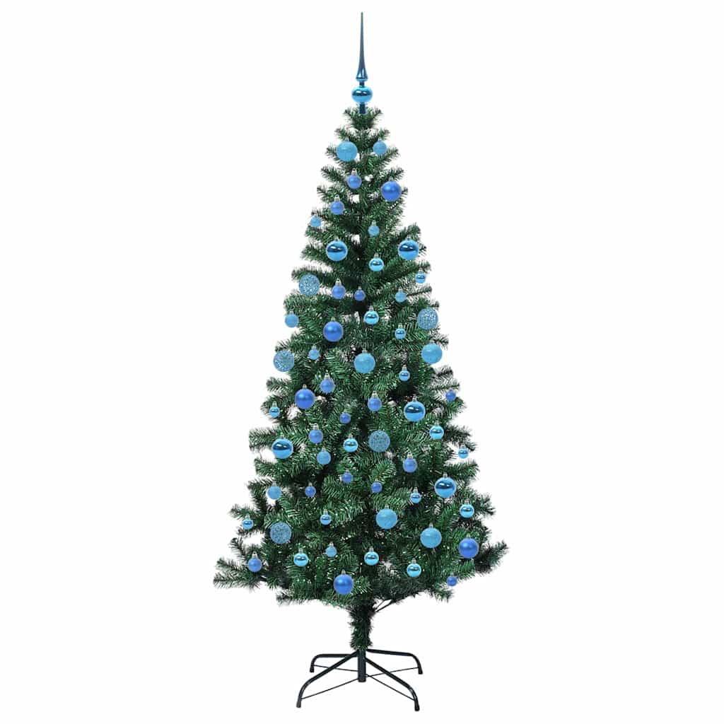 Artificial Pre-lit Christmas Tree Green 180 cm PVC