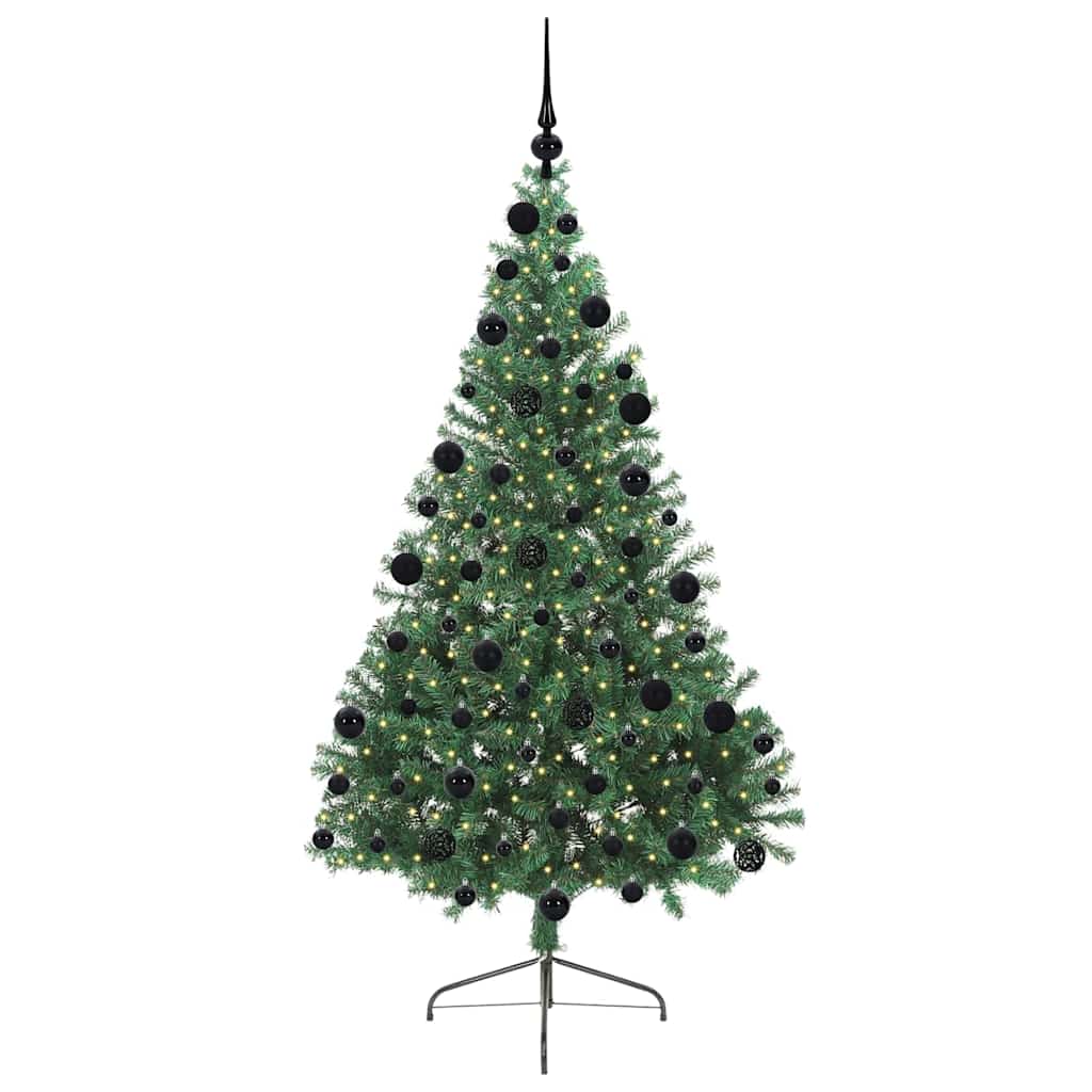 Artificial Pre-lit Christmas Tree Green 210 cm PVC