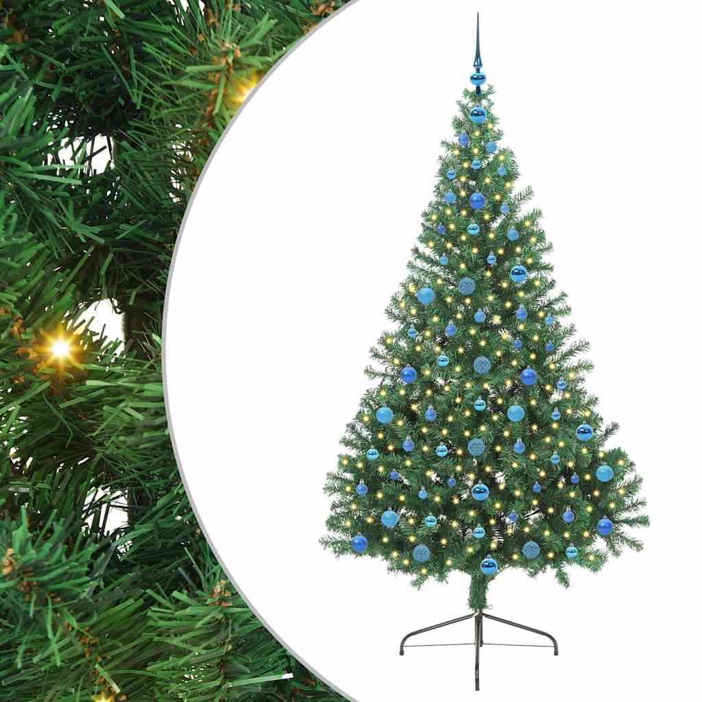 Artificial Pre-lit Christmas Tree Green 210 cm PVC