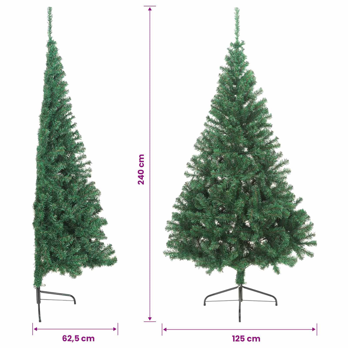 Artificial Pre-lit Christmas Tree Green 240 cm PVC