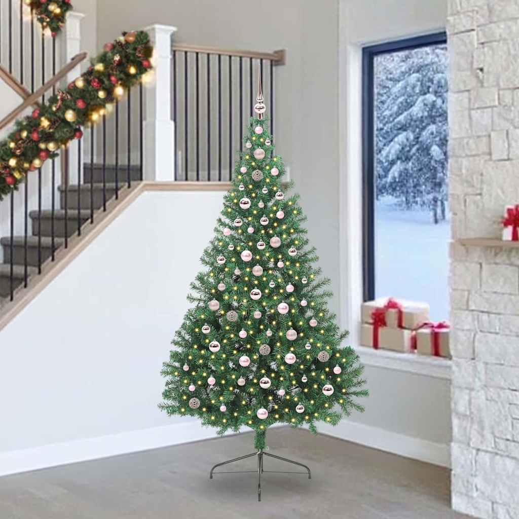 Artificial Pre-lit Christmas Tree Green 240 cm PVC