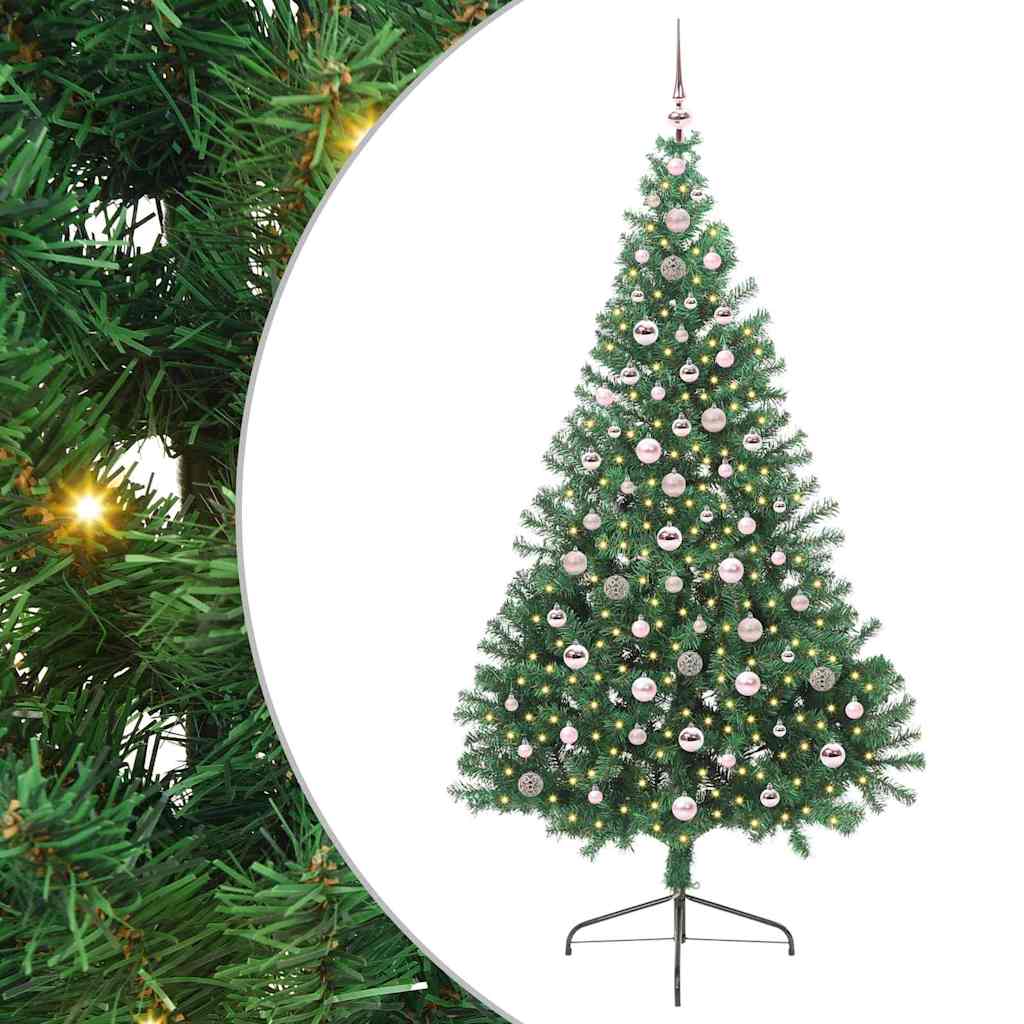 Artificial Pre-lit Christmas Tree Green 240 cm PVC