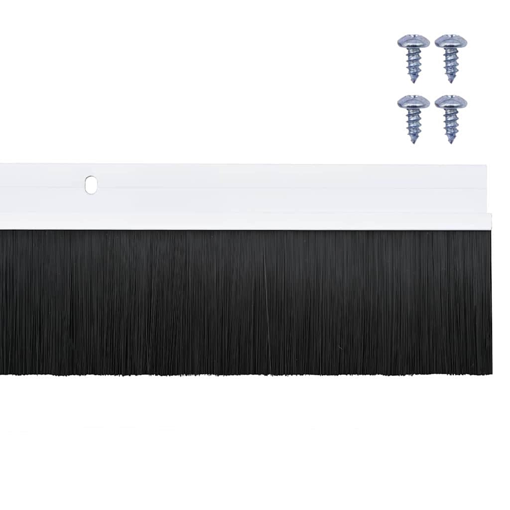 Screw-on Door Brush Seals 6 pcs White 100 cm Aluminium Alloy
