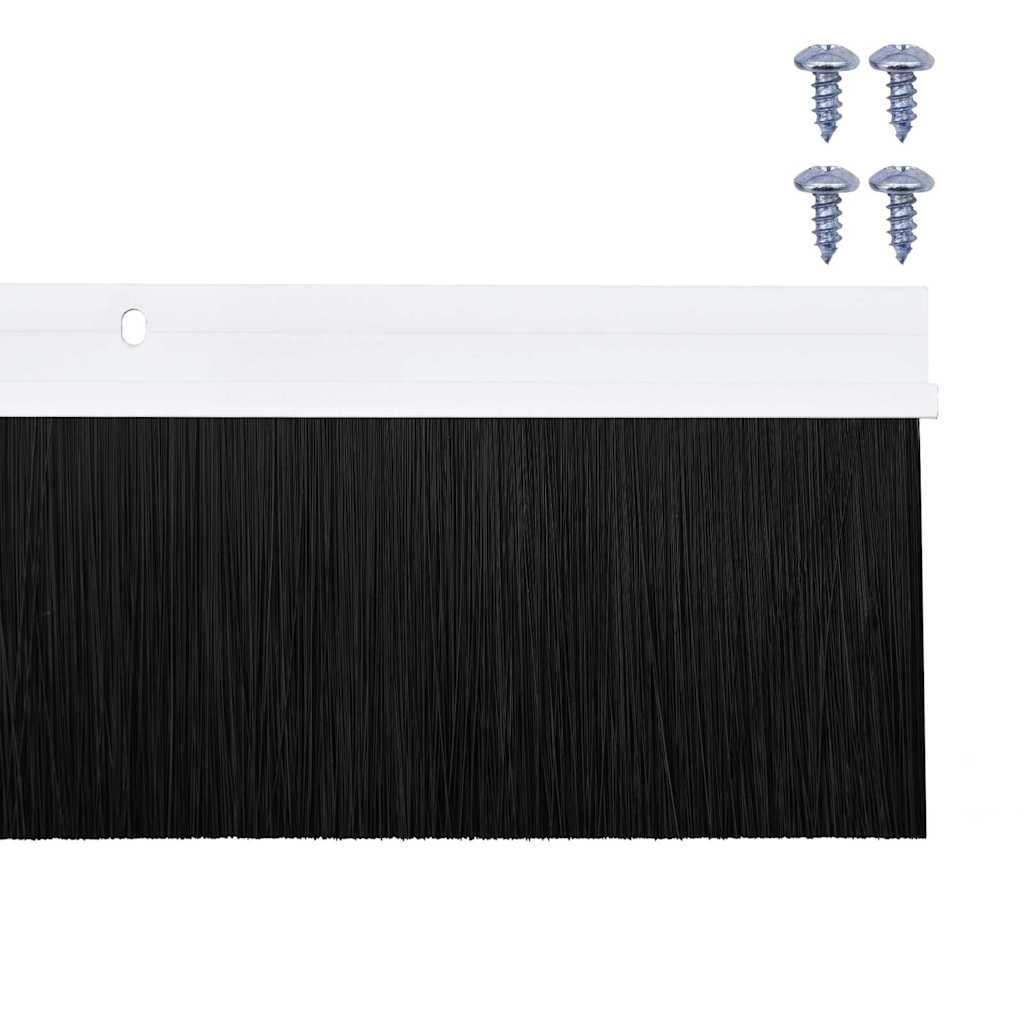 Screw-on Door Brush Seals 6 pcs White 100 cm Aluminium Alloy