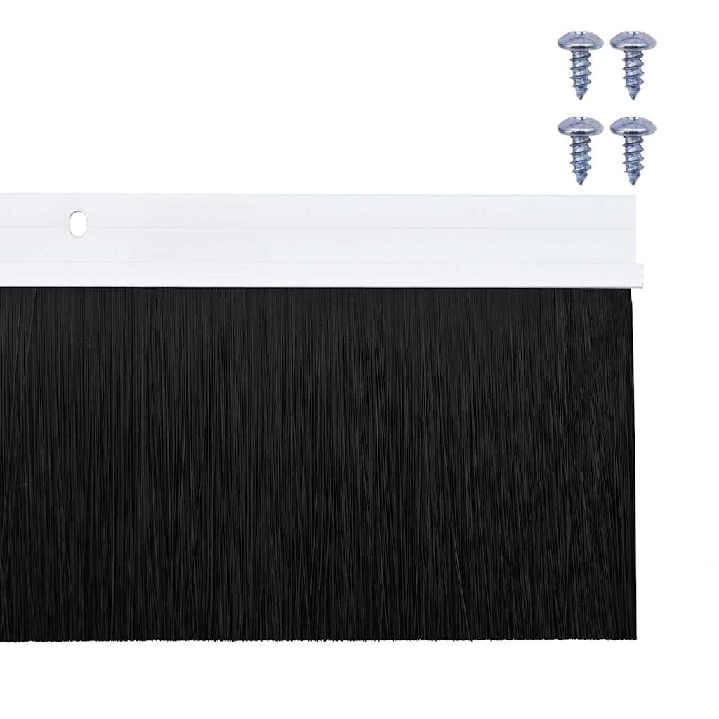 Screw-on Door Brush Seals 12 pcs White 100 cm Aluminium Alloy