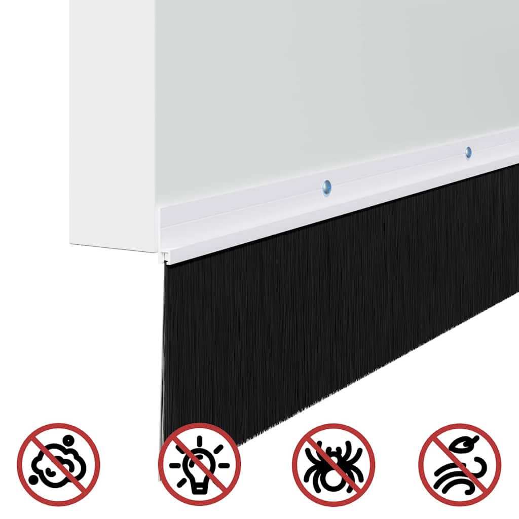 Screw-on Door Brush Seals 12 pcs White 100 cm Aluminium Alloy
