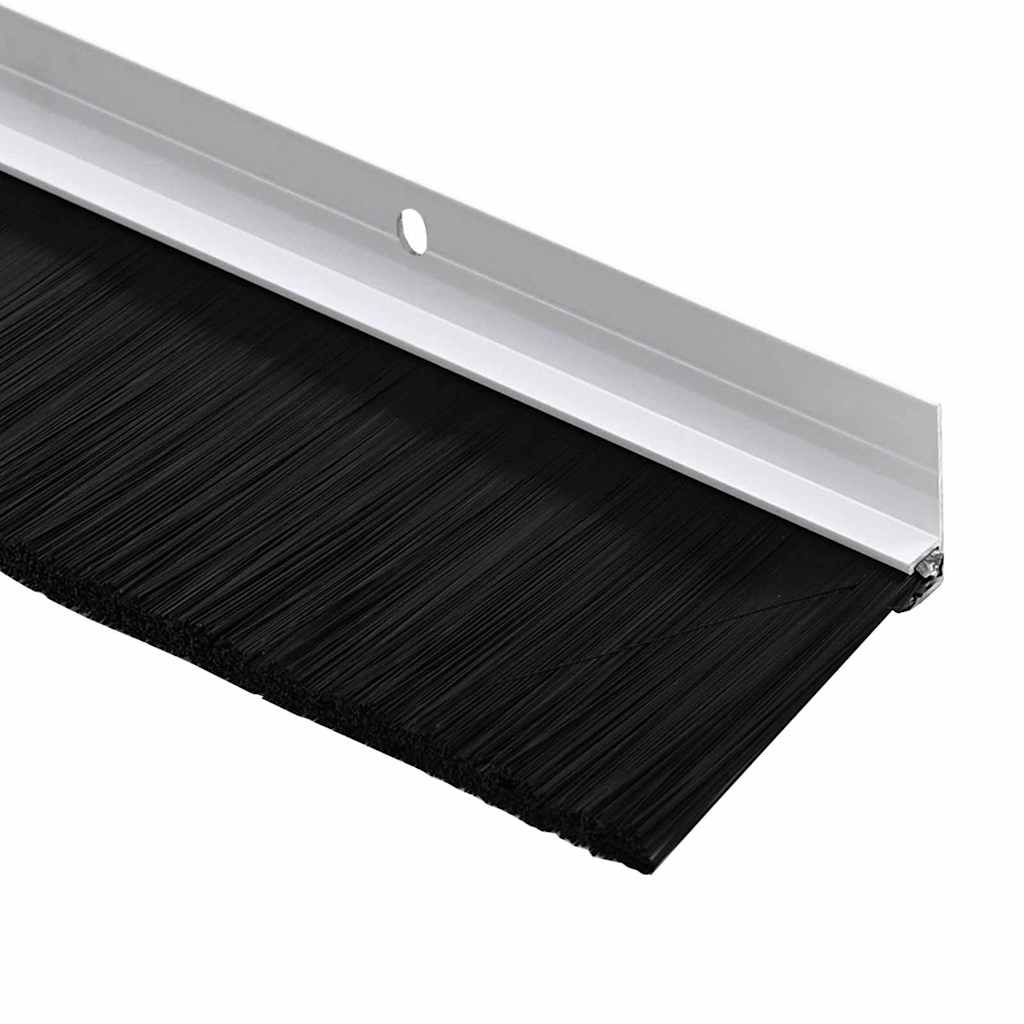 Screw-on Door Brush Seals 12 pcs White 100 cm Aluminium Alloy