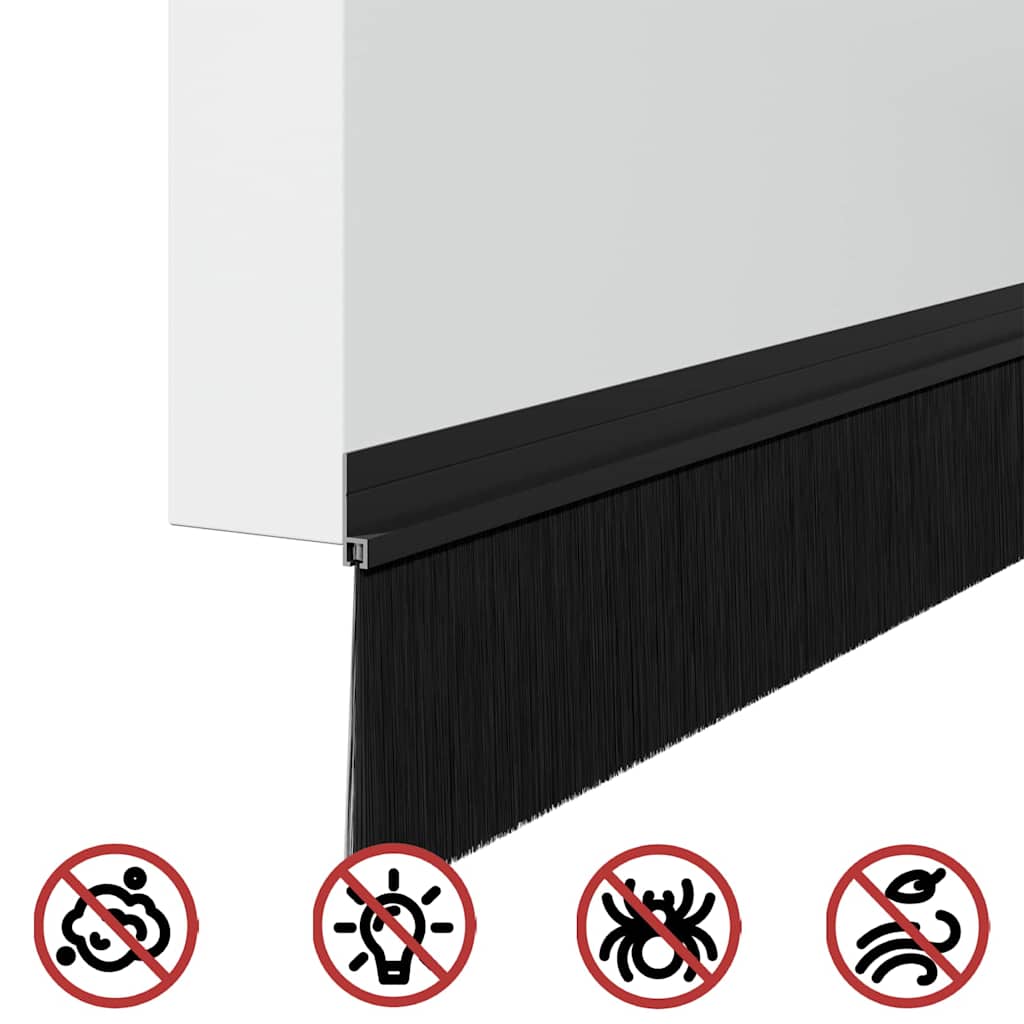 Self-adhesive Door Brush Seals 6 pcs Black 100 cm