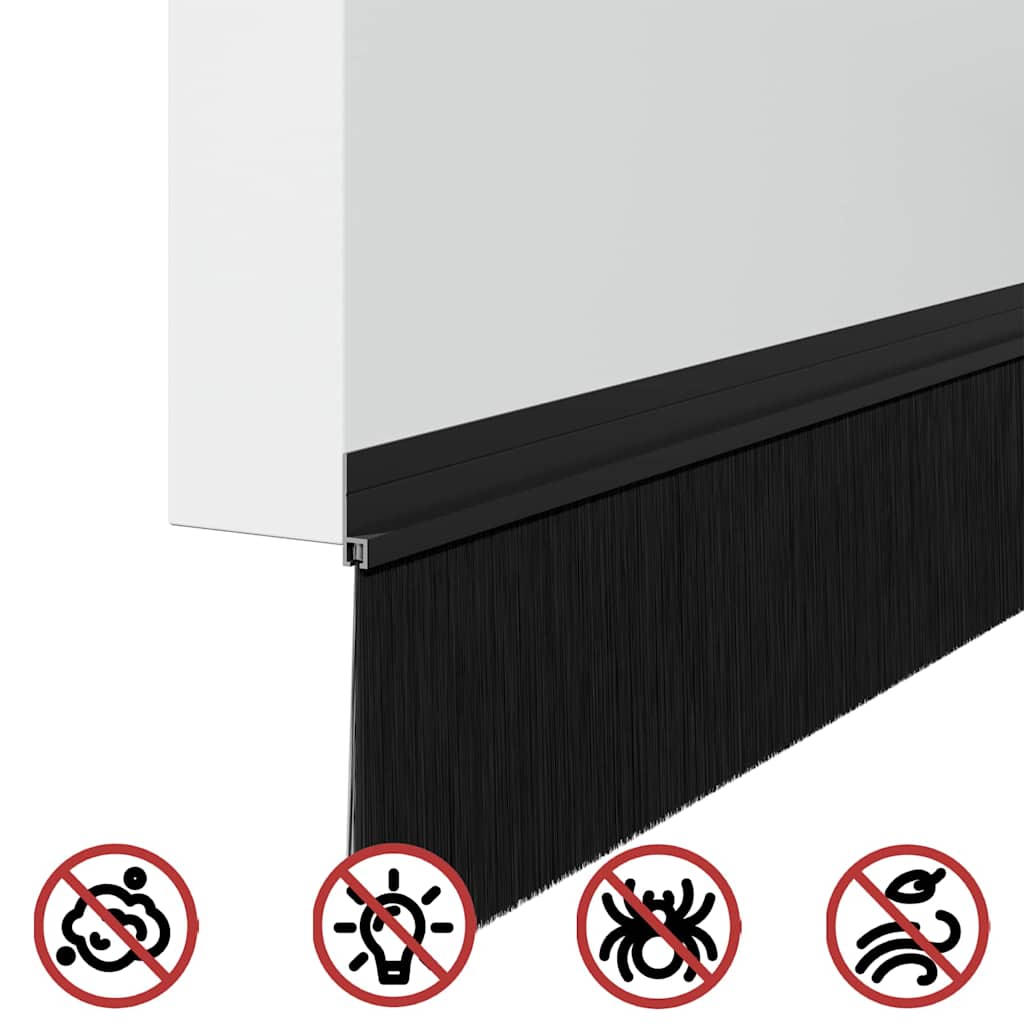 Self-adhesive Door Brush Seals 6 pcs Black 100 cm