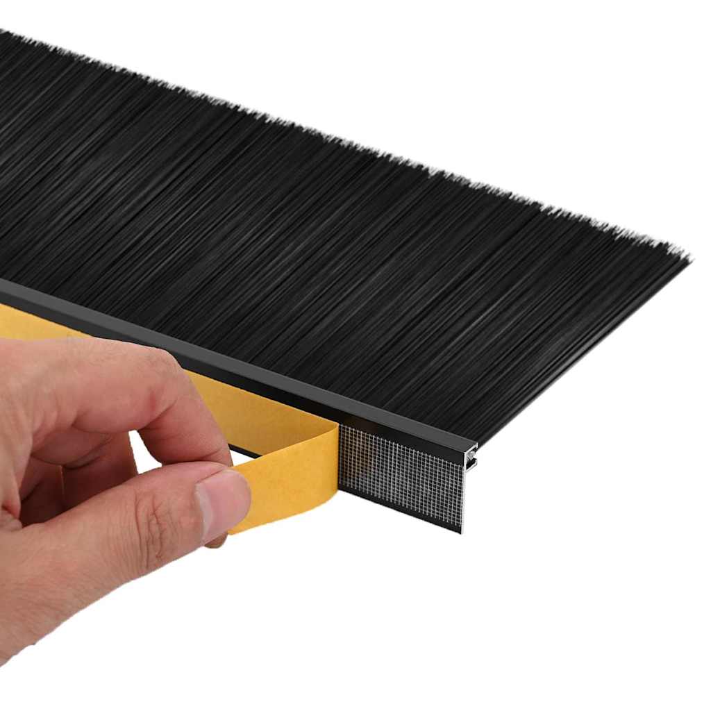 Self-adhesive Door Brush Seals 2 pcs Black 100 cm