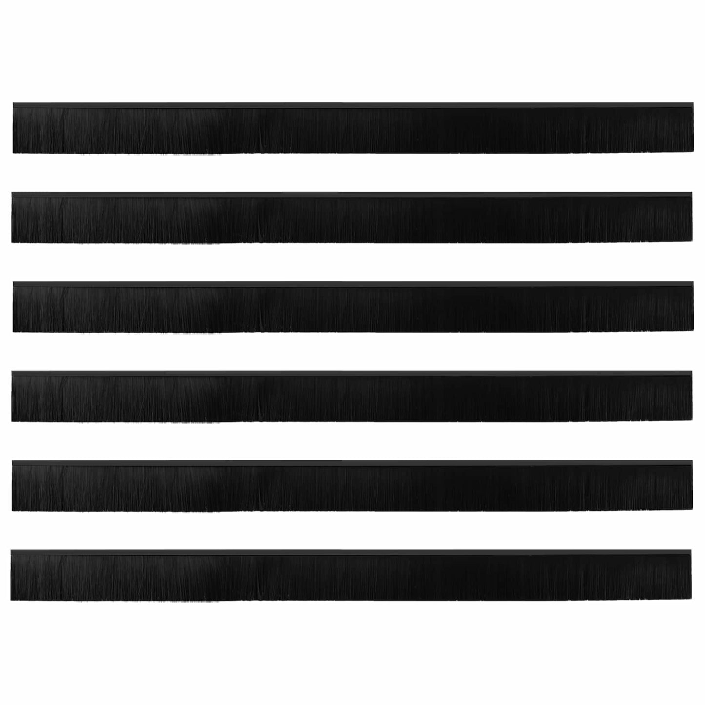 Self-adhesive Door Brush Seals 6 pcs Black 100 cm