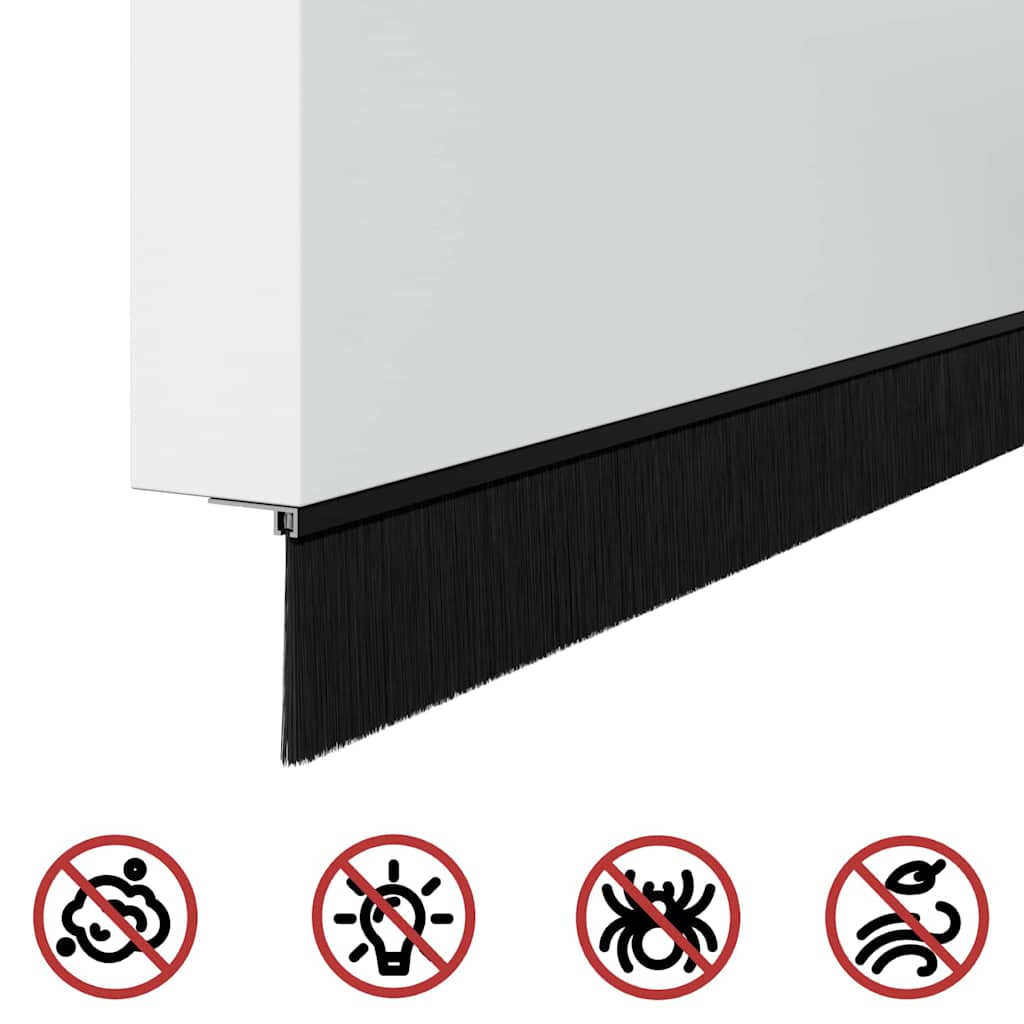 Self-adhesive Door Brush Seals 6 pcs Black 100 cm
