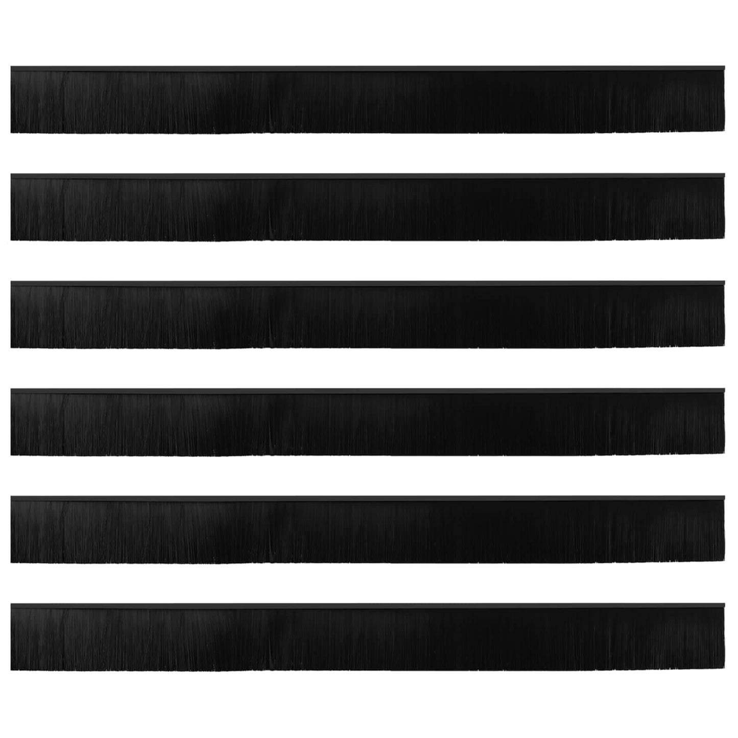 Self-adhesive Door Brush Seals 6 pcs Black 100 cm
