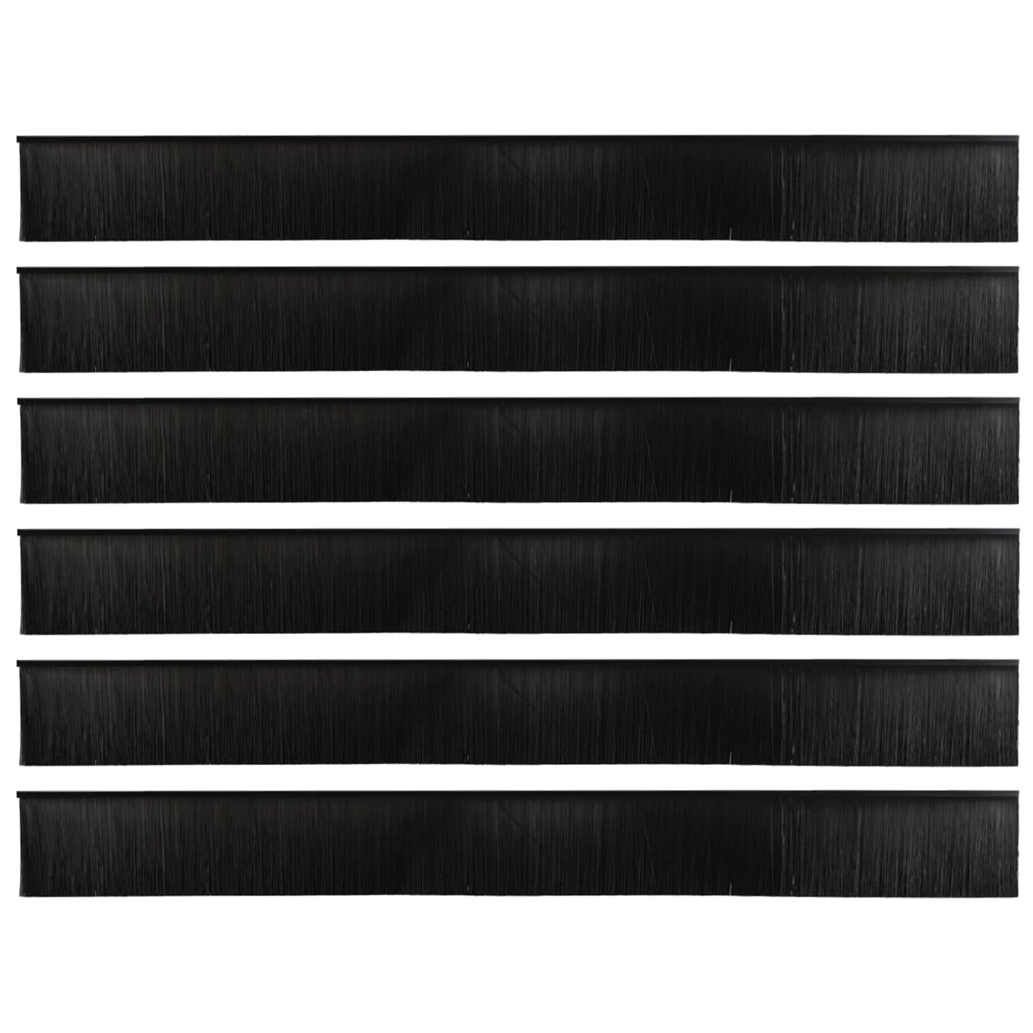Self-adhesive Door Brush Seals 6 pcs Black 100 cm