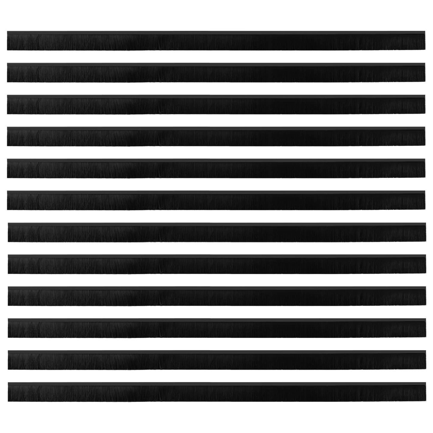 Self-adhesive Door Brush Seals 12 pcs Black 100 cm